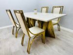 Ravello Dining Tables (Black & Gold And Cream & Gold) - Image 2