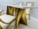 Ravello Dining Tables (Black & Gold And Cream & Gold) - Image 4