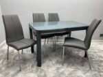 Morano Dining Tables in Grey, Black, White Colours with 4 chairs set - Image 3