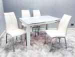 Morano Dining Tables in Grey, Black, White Colours with 4 chairs set - Image 4