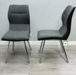 Zermatt Dining Chair (Grey PU with Grey Fabric)