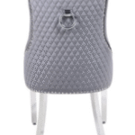 Majestic Round Knocker Grey Velvet Dining Chair