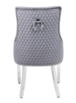 Majestic Round Knocker Grey Velvet Dining Chair