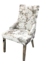 Majestic Premium Crushed Velvet Silver Dining Chair