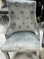 Majestic Light Grey Velvet Dining Chair