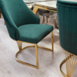 Elantra Green & Gold Dining Chair