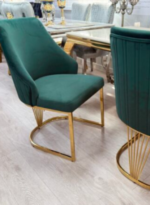 Elantra Green & Gold Dining Chair