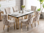 Verta Rectangle 150cm Ceramic Gold Table