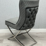 Rome Grey Velvet Dining Chair