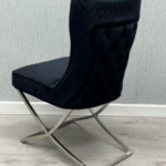 Rome Black Velvet Dining Chair
