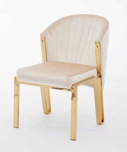 Fabio Cream and Gold Dining Chair