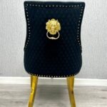 Majestic Black Gold Lion Knocker Chair
