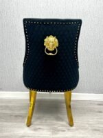 Majestic Black Gold Lion Knocker Chair