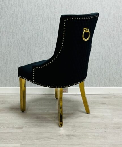 Majestic Black Gold Ring Knocker Chair