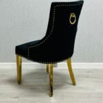 Majestic Black Gold Ring Knocker Chair