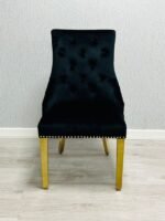 Majestic Black Gold Ring Knocker Chair
