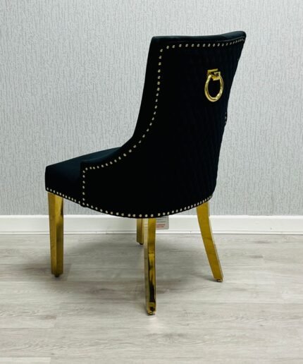 Majestic Black Gold Ring Knocker Chair