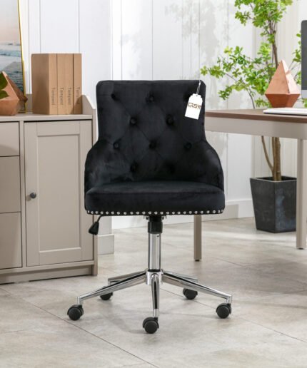 Majestic Black Velvet Office Chair