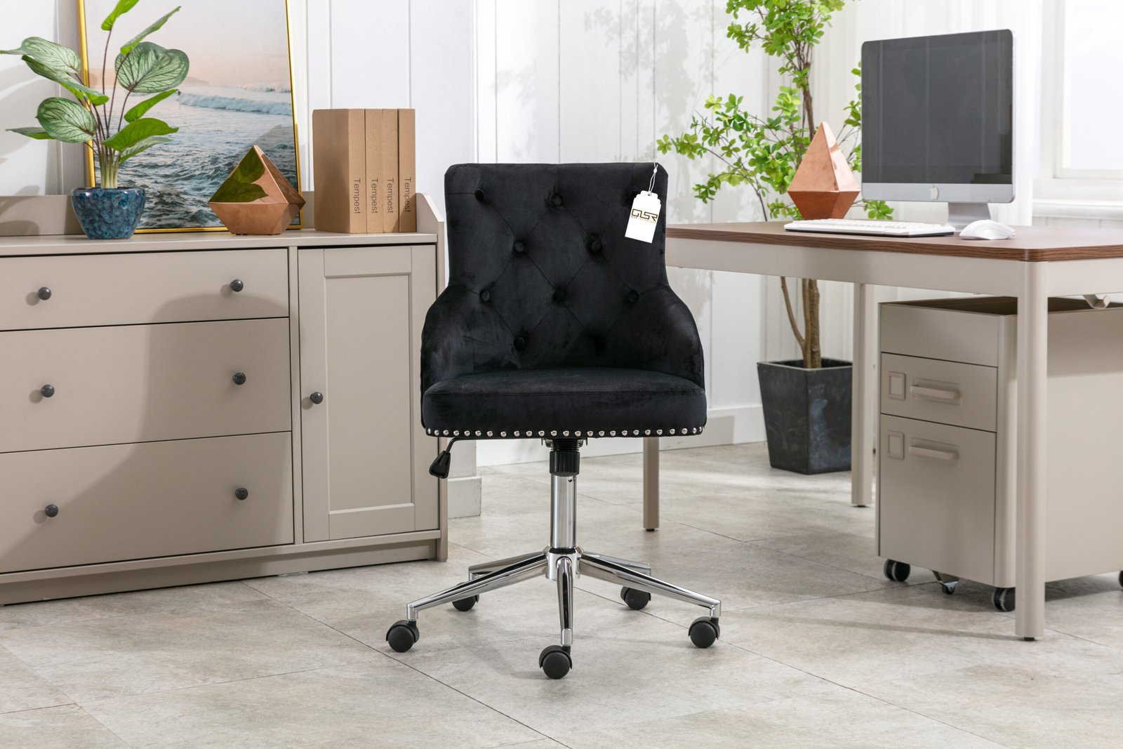 Majestic Black Velvet Office Chair Majestic Black Velvet Office Chair