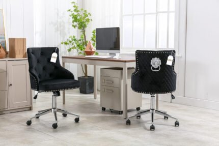 Majestic Black Velvet Office Chair
