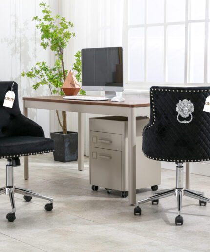 Majestic Black Velvet Office Chair