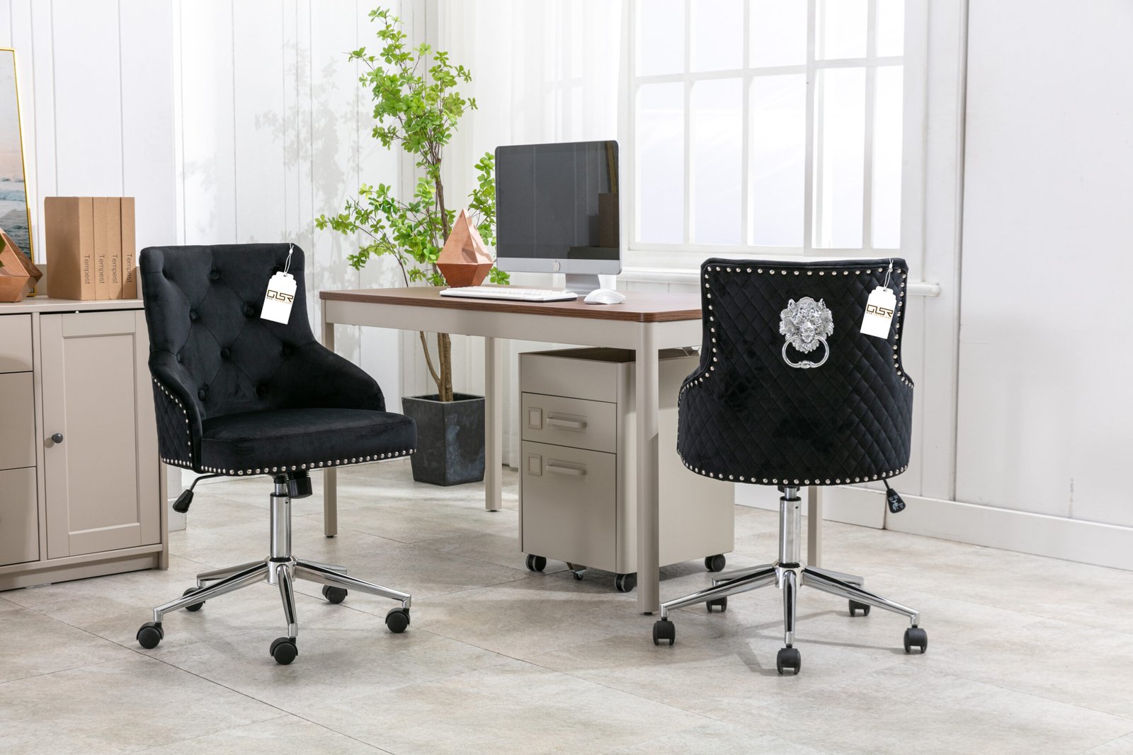 Majestic Black Velvet Office Chair Majestic Black Velvet Office Chair