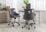 Majestic Grey Velvet Office Chair