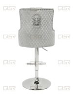 Majestic HQ Silver Fabric Bar Stool