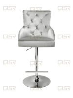 Majestic HQ Silver Fabric Bar Stool