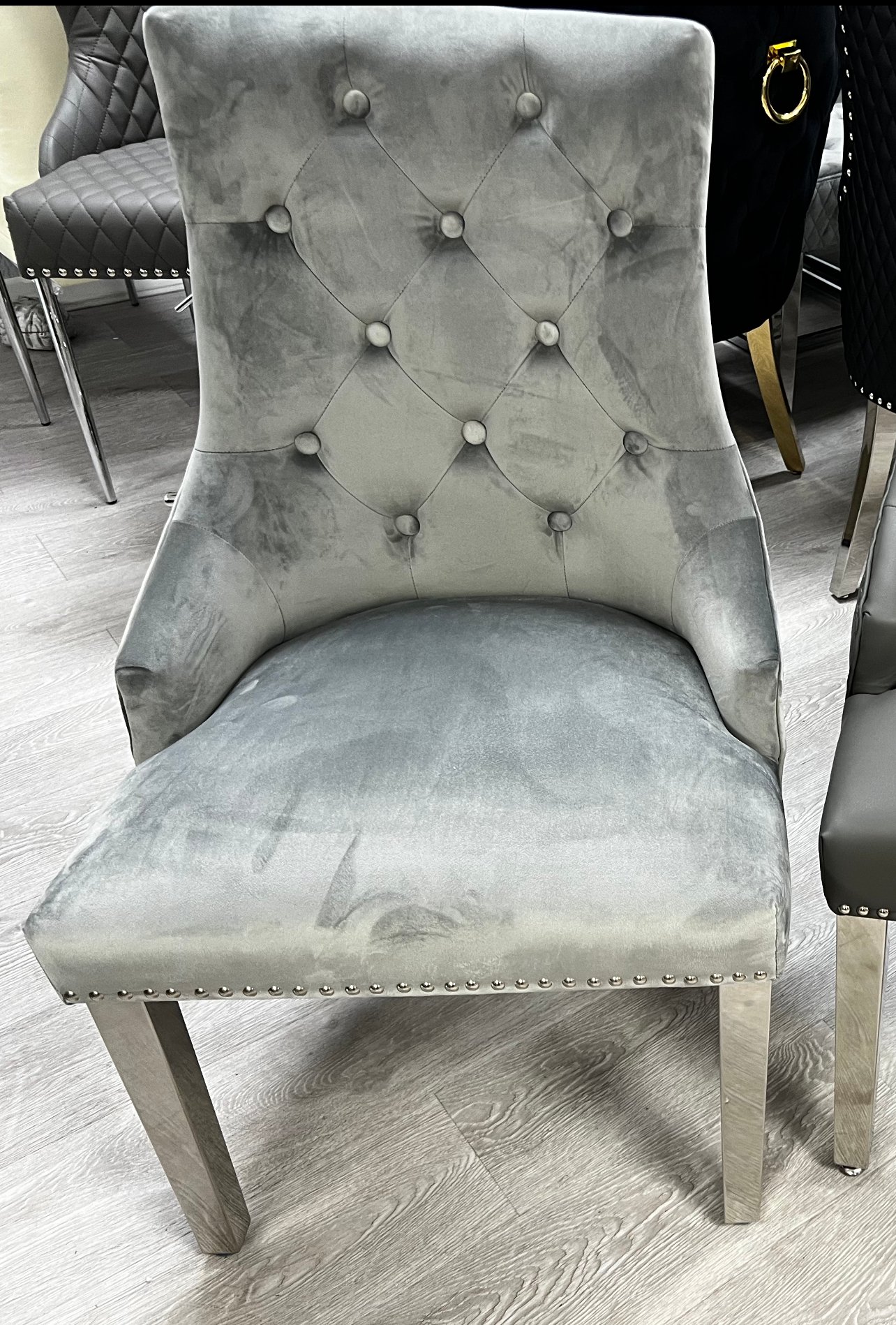 Majestic Light Grey Velvet Dining Chair Majestic Light Grey Velvet Dining Chair