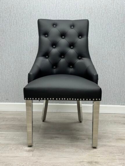 Majestic Midnight Black PU Leather Dining Chair