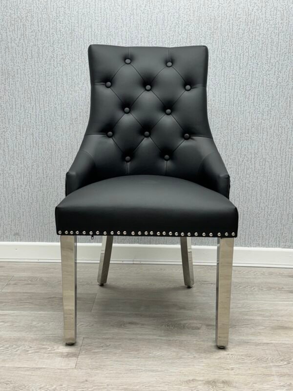 Majestic Midnight Black PU Leather Dining Chair Majestic Midnight Black PU Leather Dining Chair