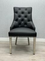 Majestic Midnight Black PU Leather Dining Chair