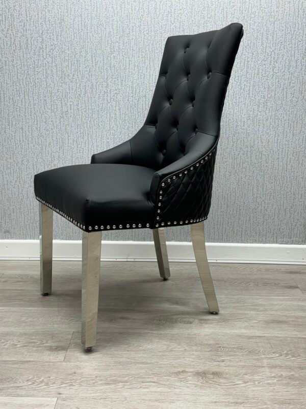Majestic Midnight Black PU Leather Dining Chair Majestic Midnight Black PU Leather Dining Chair