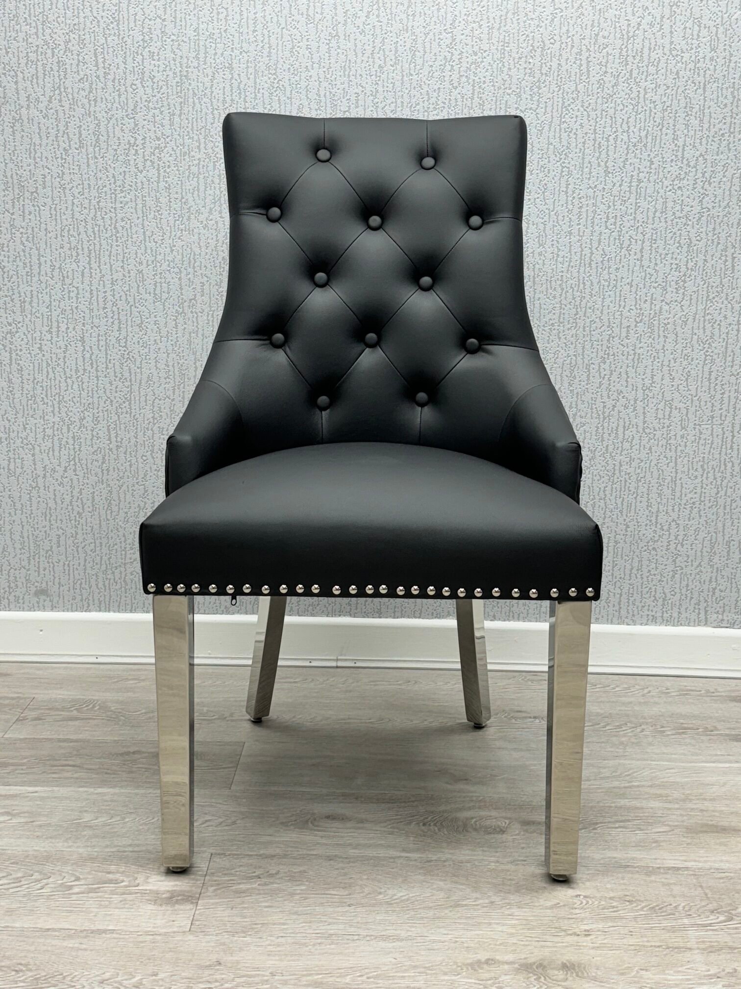 Majestic Midnight Black PU Leather Dining Chair Majestic Midnight Black PU Leather Dining Chair