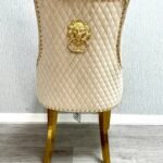 Majestic Mink Gold Lion Knocker Chair