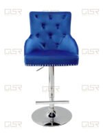 Majestic Navy Fabric Bar Stool