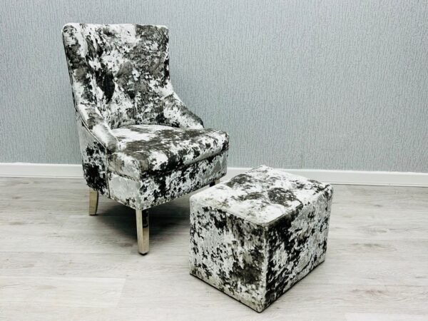 Majestic Silver Crushed Velvet Wing Chair Majestic Silver Crushed Velvet Wing Chair