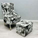 Majestic Silver Crushed Velvet Wing Chair