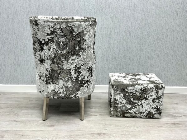 Majestic Silver Crushed Velvet Wing Chair Majestic Silver Crushed Velvet Wing Chair