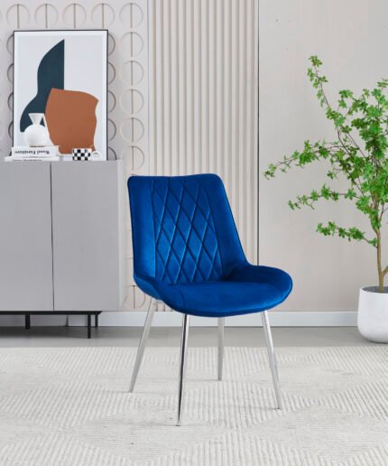 Mortiz Navy Velvet Dining Chair
