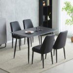 Oxford Ceramic Black Dining Table 1.2m & 4 Chairs