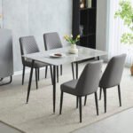 Oxford Ceramic Grey Dining Table 1.2m & 4 Chairs