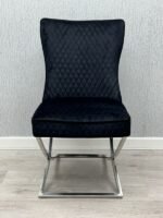 Rome Black Velvet Dining Chair