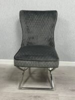 Rome Grey Velvet Dining Chair