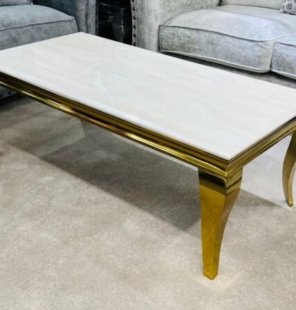 Sofia Cream & Gold Frame Marble Coffee Table