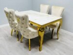 Sofia Cream & Gold Marble Table - All Sizes