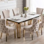 Sorrento Rectangle 180cm Ceramic Gold Table