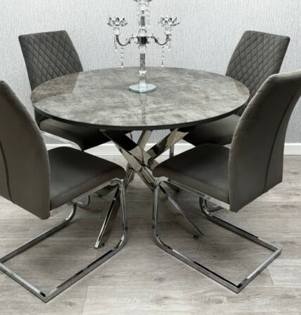 Tokyo Round Dining Set (Table & 4 Chairs)