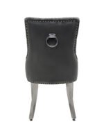Valencia Hudson Grey PU Leather Dining Chair Ring Knocker